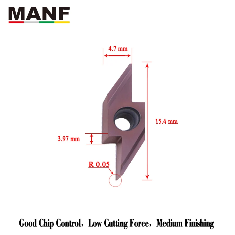 Imagem -05 - Manf Abw15r4005m Rasa de Sulco Inserções de Carboneto Cnc Cortador Torno Ferramentas de Corte Inserções para Volta Girando Aço Inoxidável