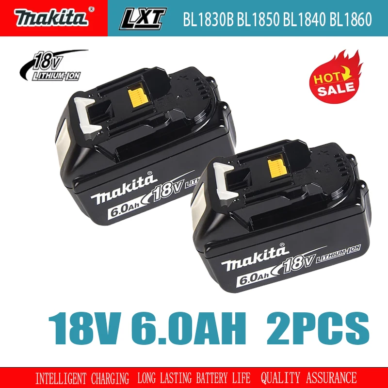 Original Makita 18V 5Ah/6Ah lithium battery, intelligent chip, ultra long battery life, suitable for BL1830 BL1840 BL1850 BL1860