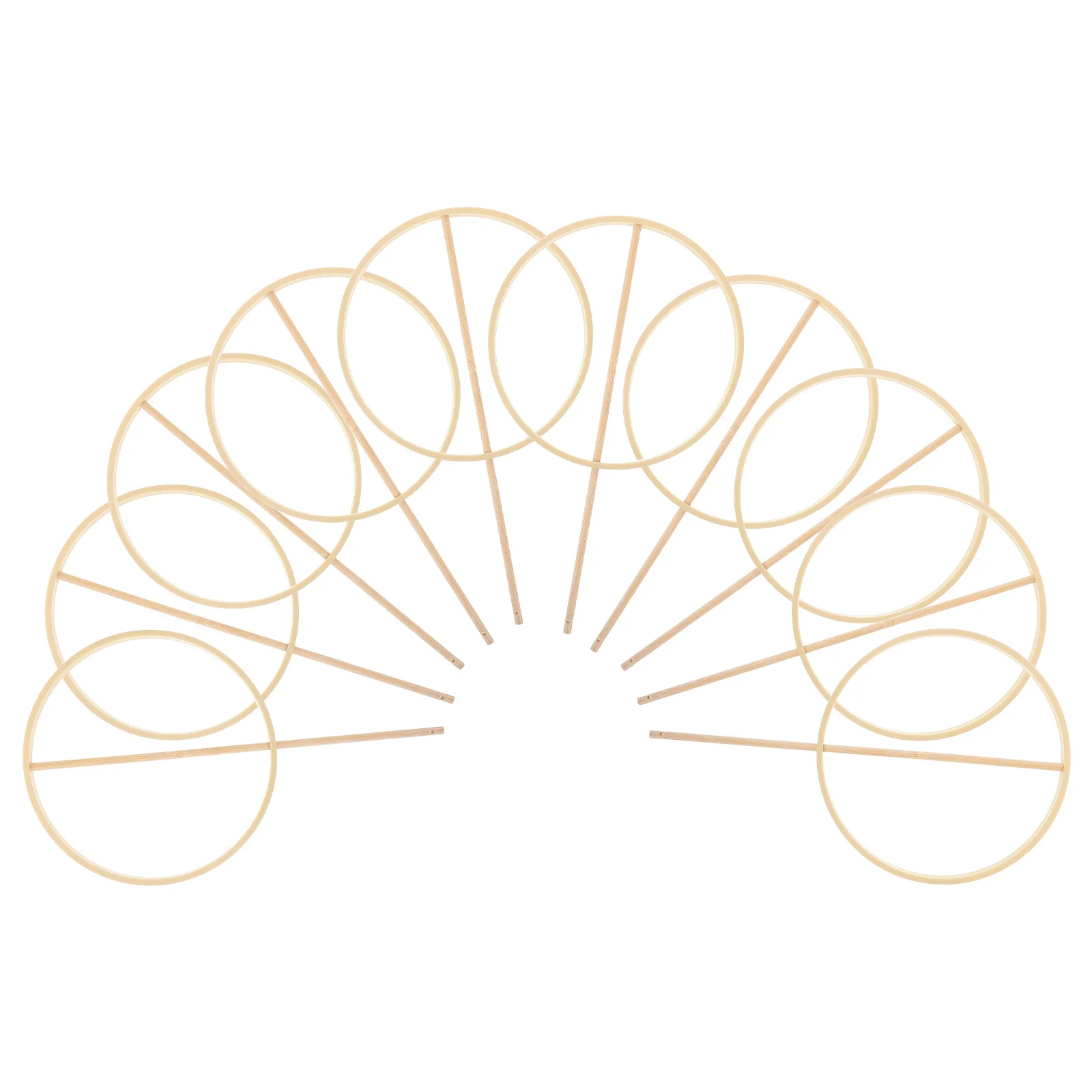 

10Sets DIY Chinese Round Fan Making Kit Sturdy Frame Handles for Weddings Home Decor Stage Performance Craft Fan Material