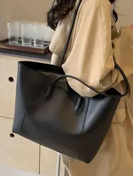 CGCBAG Fashion Designer Luxury Women Tote Bag Casual Lage Capacity Shoulder Bag Quality PU Leather Simple Solid Female Handbags