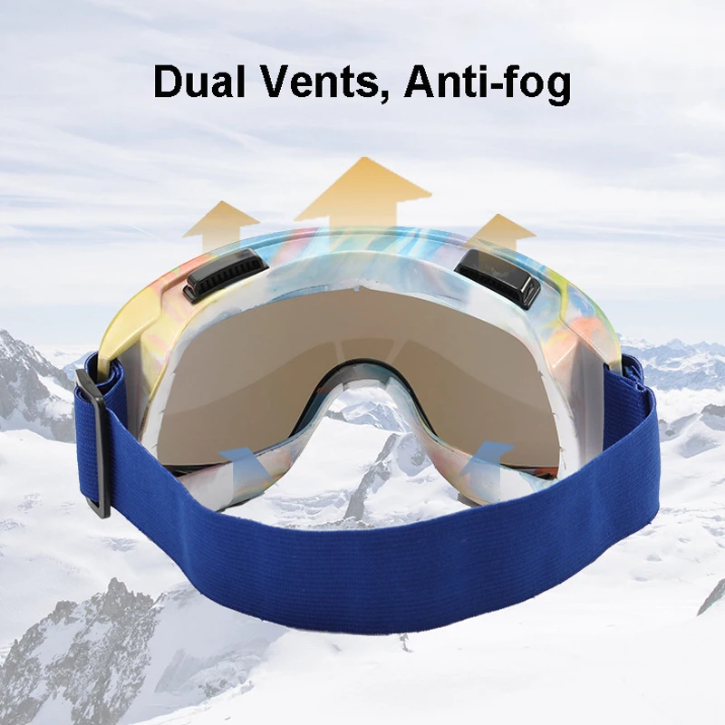 Anti-Fog Ski Goggles Motorcycle Goggles Winter Snowboard Skiing Glasses Outdoor Sport Windproof Ski Mask Off Road Goggles Helmet