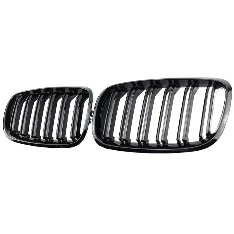 For BMW X5 X6 E70 E71 Gloss Black Car Bumper Kidney Grille Front Grill Double Slat Grilles 2008-2013 Auto Glossy Racing Grills