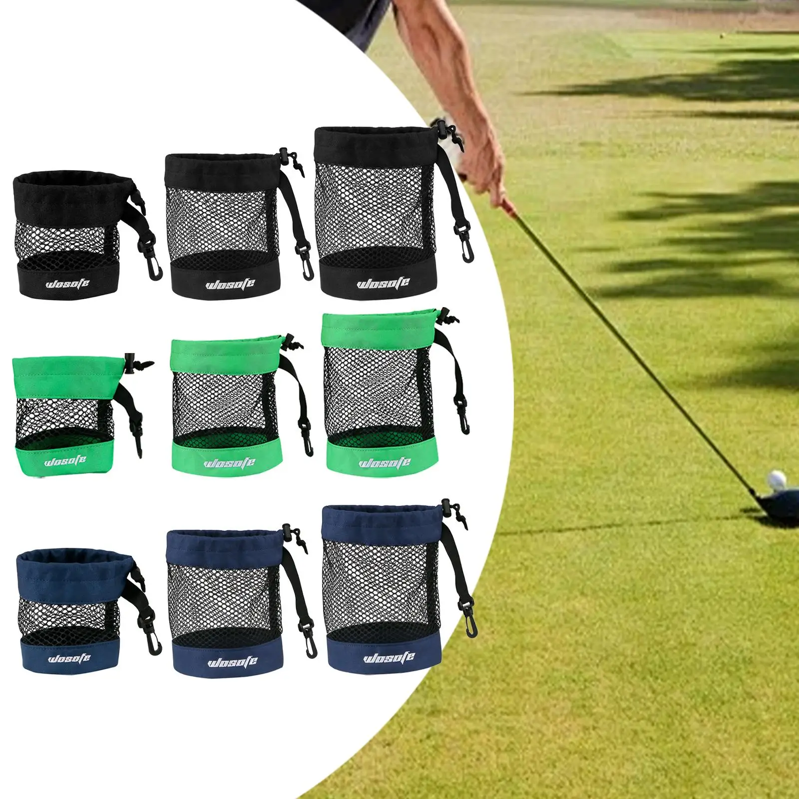 Sac de balle de golf portable, conteneur en nylon, porte-balle, accessoire de golf