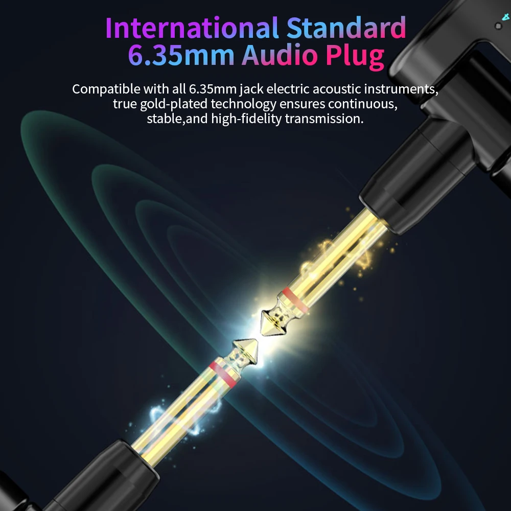 2.4G Draadloze Gitaarzender Ontvanger Gitaarsysteem 48K/16bit Real-Time Transmissie 282 Graden Draaibare Plug Voor Gitaren