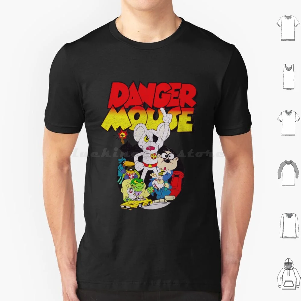 

Danger Mouse-Vintage T Shirt Big Size 100% Cotton Danger Mouse Cartoons Dangermouse Mouse Penfold Rat Retro Superhero Vintage