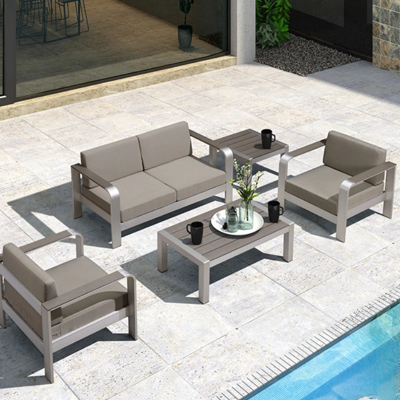 Outdoor sofa aluminum alloy courtyard combination living room terrace leisure furniture