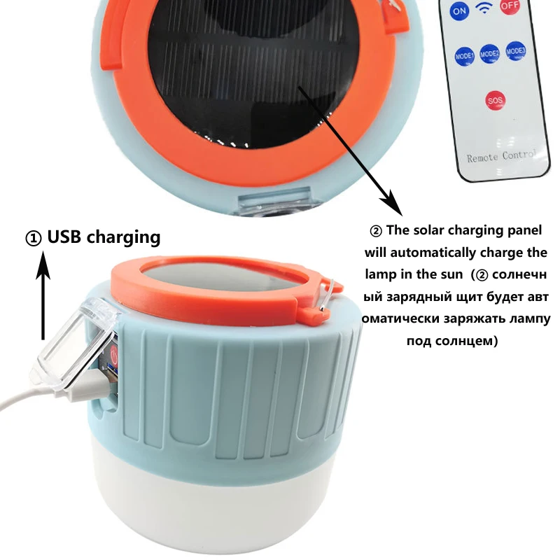 야외 텐트 램프에 대 한 태양 LED 캠핑 라이트 USB 충전식 전구 바베 큐 하이킹에 대 한 휴대용 초 롱 비상 조명