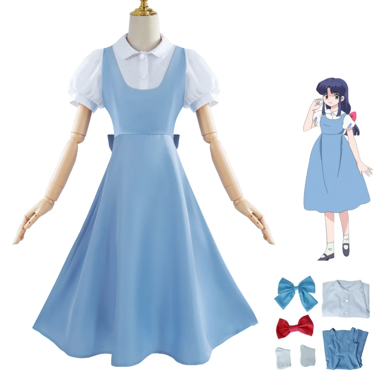 Anime Ranma ½ Ranma Nibun-no-Ichi Tendou Akane Cosplay Costume Blue Dress Shirt School Uniform Woman Lovely Kawaii Carnival Suit