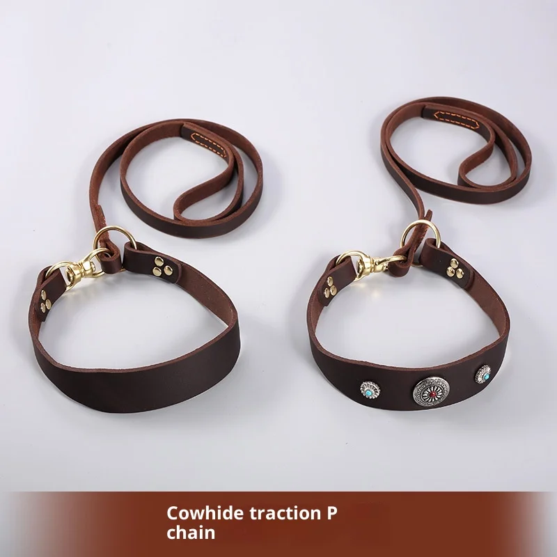 

Sighthound Slip Leash Training Set - Quick-Adjust Greyhound Whippet Collar & Leash, Top Grain Leather P-Slip Rope (CE Certified)