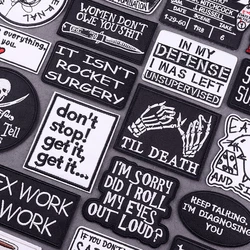 Punk Slogan Letters Patch Iron On Embroidery Patches For Cloting Thermoadhesive Patches On Cothes Skull Fusible Patch Stickers