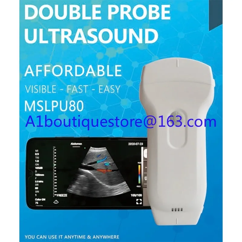 Medsinglong Color Doppler Handheld Wireless Ultrasound Scanner Portable Convex USB Wifi Double Probes Wireless Ultrasound Probe