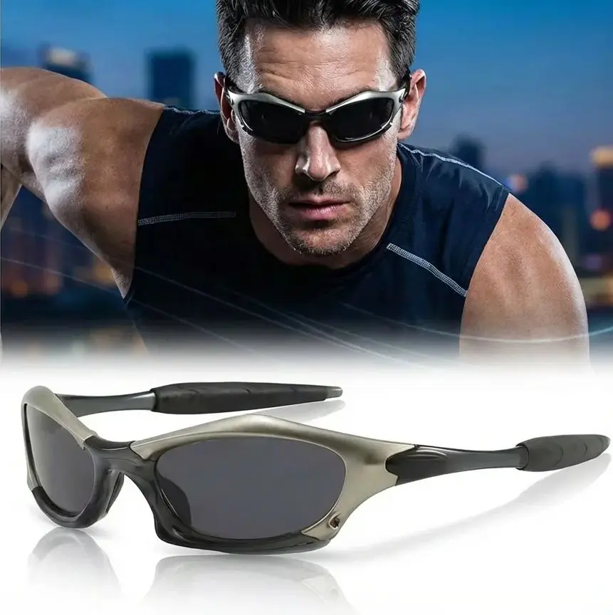 

Cycling Goggles TR Sunglasses Outdoor Sports Semi Metal Elliptical Frame UV Protection