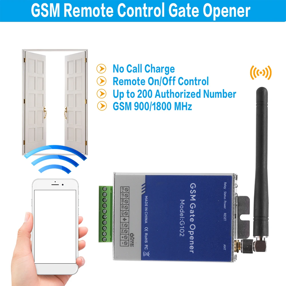 G102 Wireless Door Opener Module Mobile Phone Remote WiFi Controller GSM Access Control Free Call for Smart Home Garage