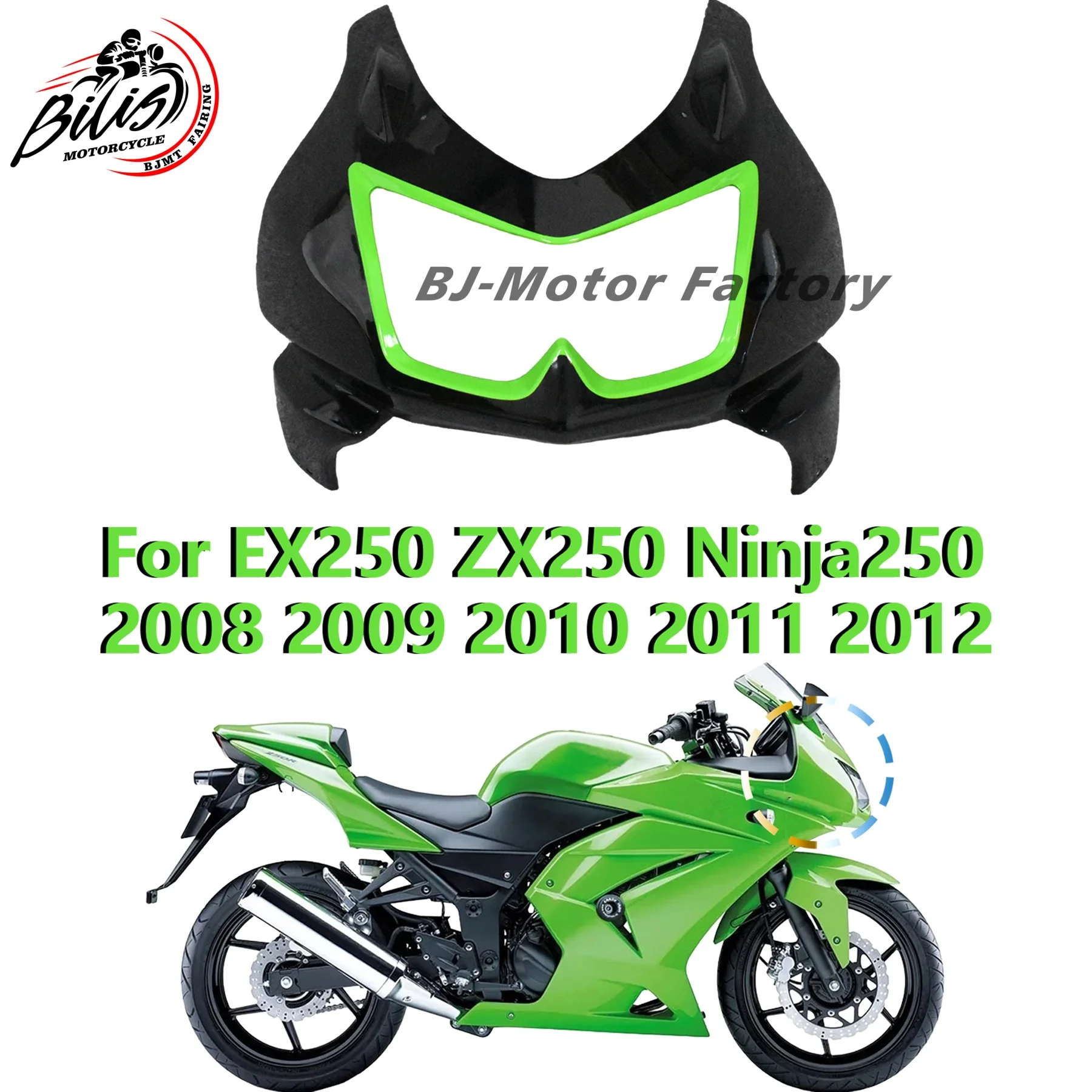 

ABS Injection Fairing Kit for KAWASAKI NINJA 250 EX250 2008-2012 Motorcycle Front Headlight Cover