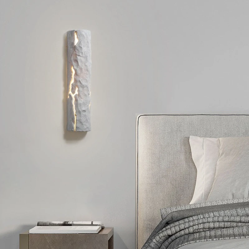 SANDYHA Nordic Style Resin Wall Light Rock Design Bedside Lamp for Bedroom Living Room Indoor Decoration Unique Lighting Fixture
