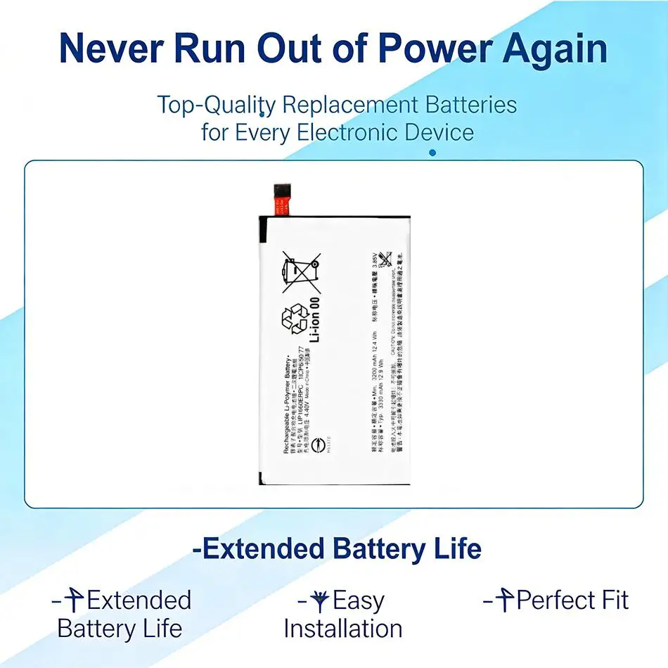 

Высокоэффективная батарея для мобильного телефона Sony Xperia XZ3 H8416 H9436 H9493 LIP1660ERPC 3200 мАч