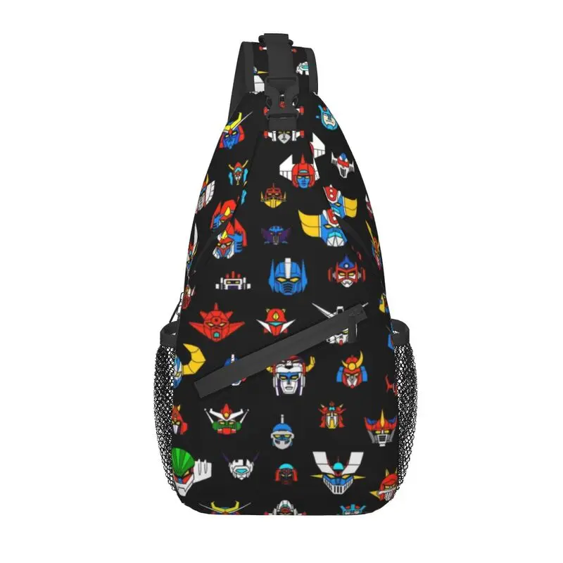 Casual Ufo Robot Logo Sling Crossbody Backpack Men Goldorak Grendizer Mazinger Z Shoulder Chest Bag for Traveling