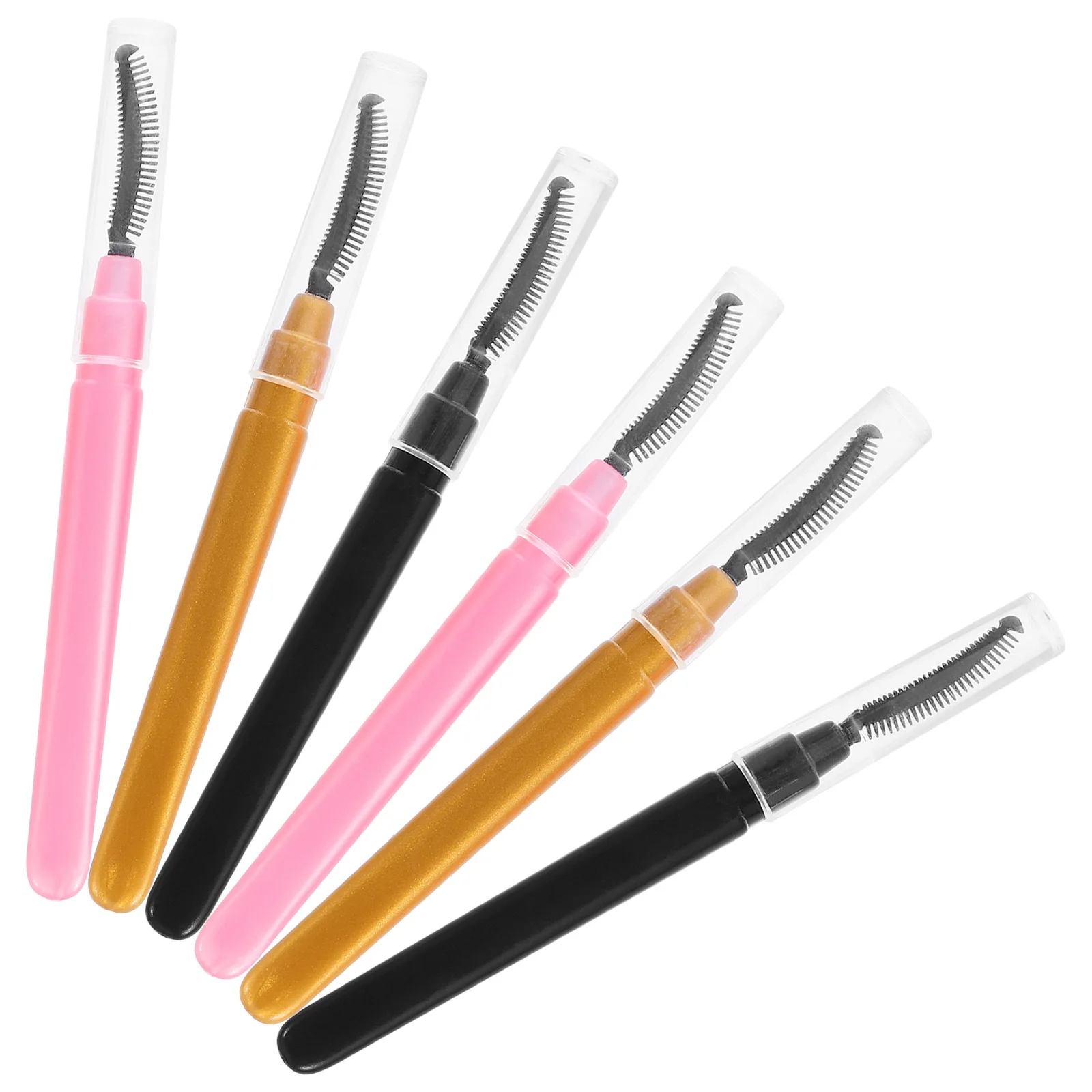 Brosse applicateur de cils en Silicone, baguette de Mascara, facile à nettoyer, compacte pour les voyages, maquillage quotidien, essentiel et élégant, 6 pièces