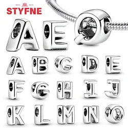 Silver 925 Alphabet 26 Letter A-Z Charm Fine Beads Fit Original Charms Silver Bracelet Accessories DIY Fine Jewelry for Women