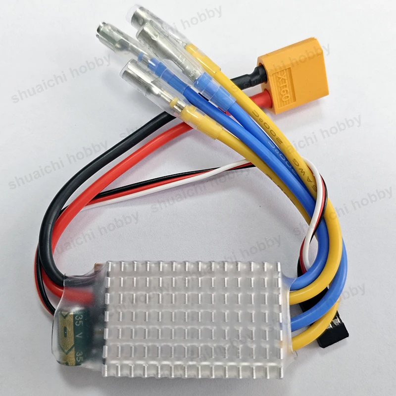 1PCS RC High-speed Ship 2-6S 50A One-way Brushed ESC 5V2A BEC Output XT60/T Plug for 370 380 390 540 550 Single/Dual Motors