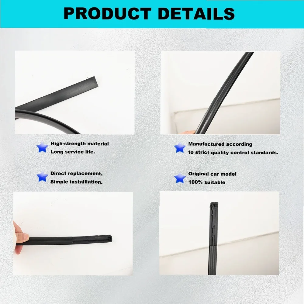 2PCS Roof Rubber Drip Side Moulding 75552-0D082 For Toyota Yaris Hatchback 2014-2018 Seal Strip Trim