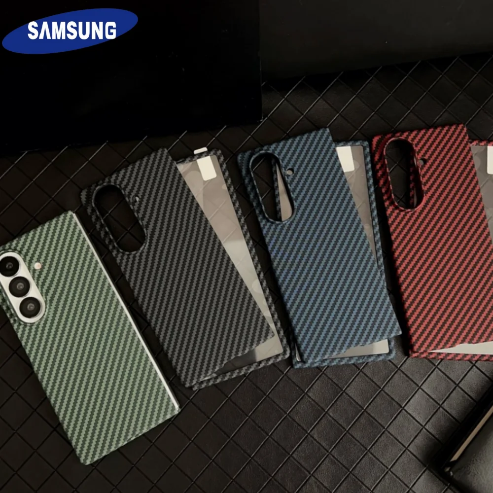 

With Tempered Film Samsung Galaxy Z Fold 7 Carbon Fiber Magsafe Case Ultra Thin Folding Magnetic Cover for Fold6 Fold7 Fold5