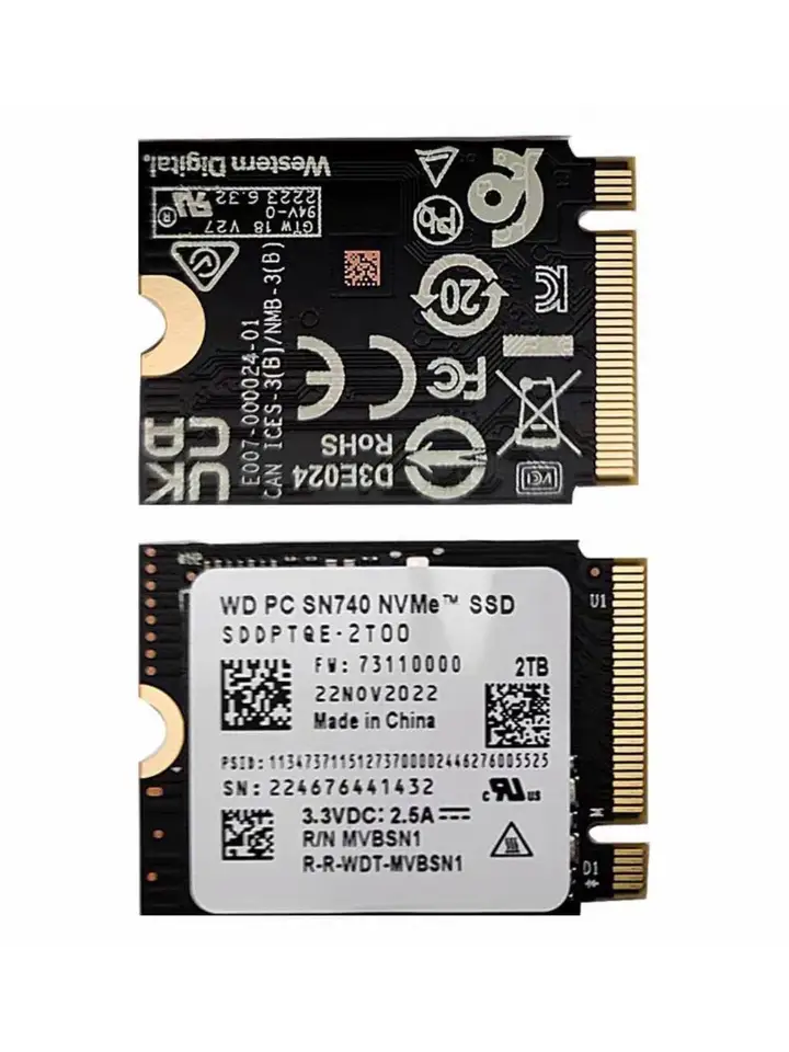 WD SN740 SN5000S M.2 2230 SSD 2TB 1TB 256GB NVMe PCIe Gen4 x4 For