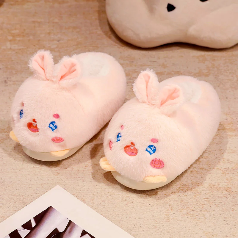 Warm and cute animal shaped plush slippers to accompany you through the winter, in a variety of colors