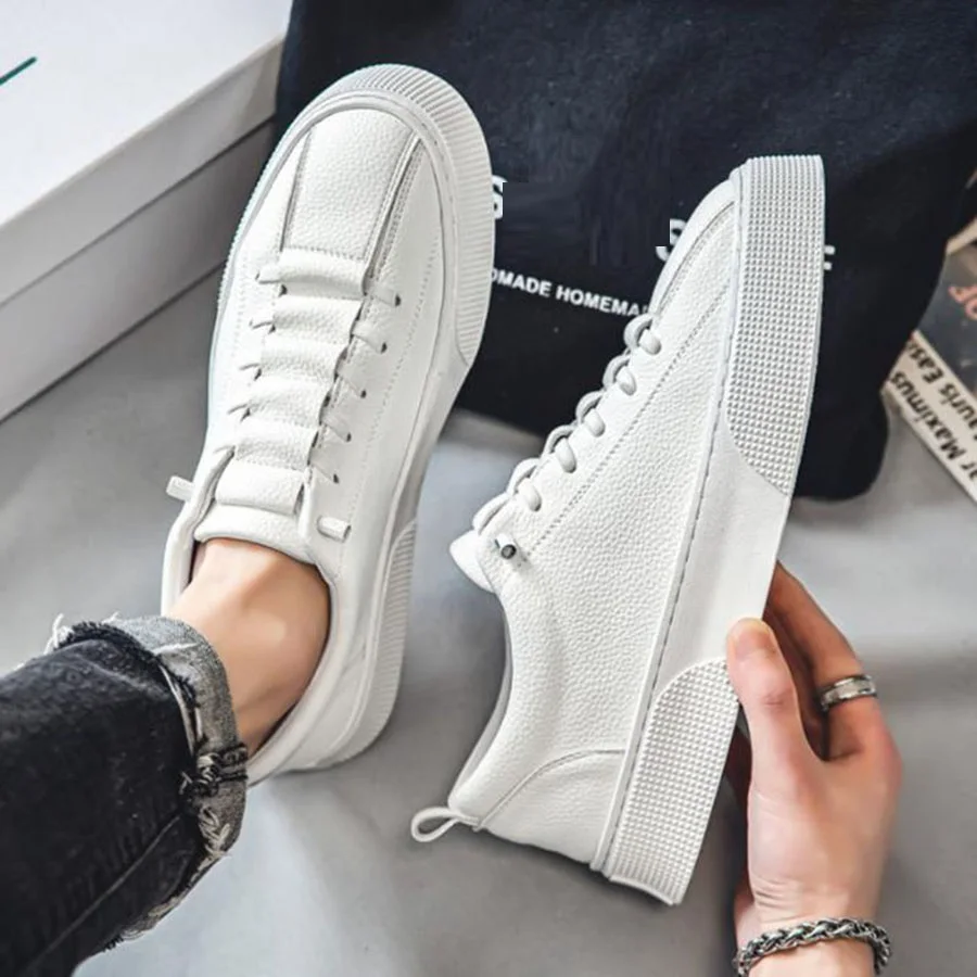 Sneakers for Men  Fashion Casual Lace Up Round Toe Flat White mens Running Sport Shoes Zapatillas Deportivas Hombre