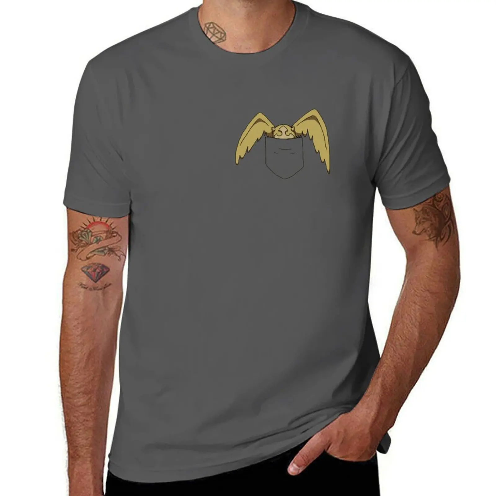 Camiseta Timcanpy Gray D. Man Pocket con estampado moderno y manga corta