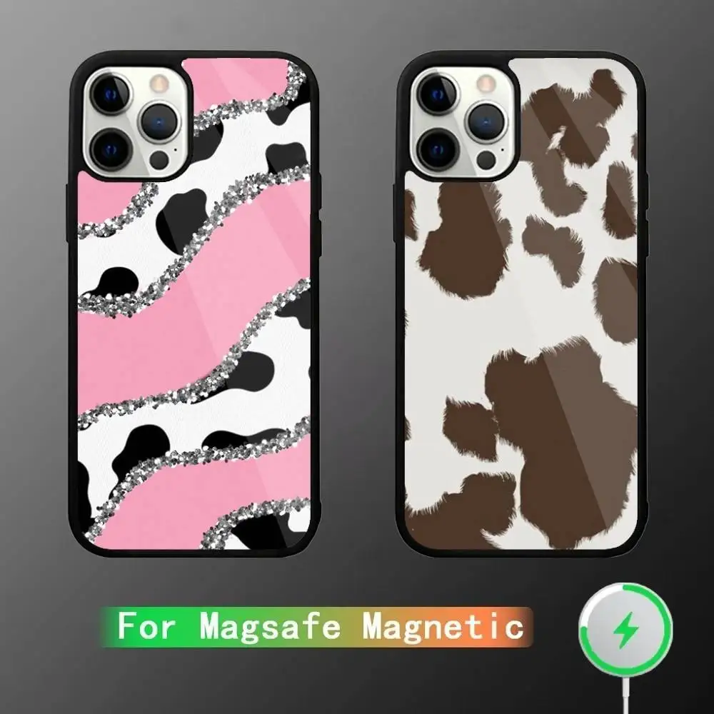 

Stylish Colorful Prints Cow Phone Case For iPhone 16,15,14,13,12,11,Pro,Max,Plus,Mini,SE New Magsafe Magnetic Wireless Charging
