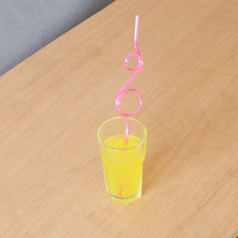 10Pcs Colorful Reusable Drinking Straws Hard Plastic Curly Gift Straw For Christmas Kids Birthday Party Decoration Accessories