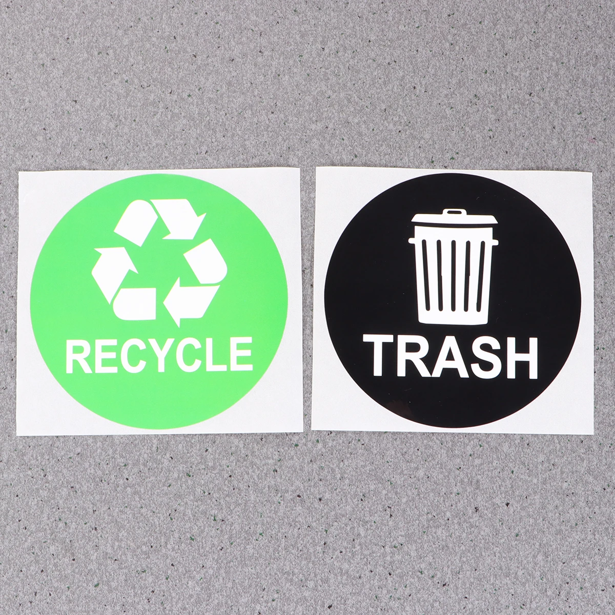 

8Pcs Simple Peel Stick Trash And Recycle Decal Waterproof PVC Adhesive Stickers For Bins Signs Marking Labels