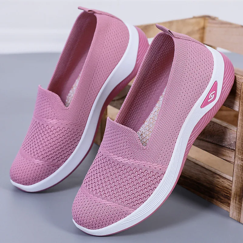 

2025 Summer New Women's Shoes Fashion Mesh Breathable Comfortable Soft Sole Casual Single Shoes Women Zapatos Casuales