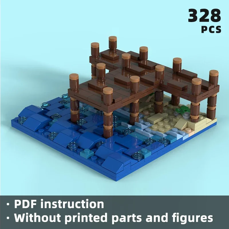 picturesque beach dock bricks city urban landscape coastal corner blocks seaside scene building beachfront diorama moc unique