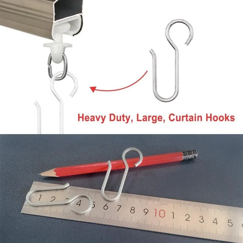 Rust-Resistant S-Shaped Curtain Hooks-Stainless Steel 80Pcs For Shower And Window Closures