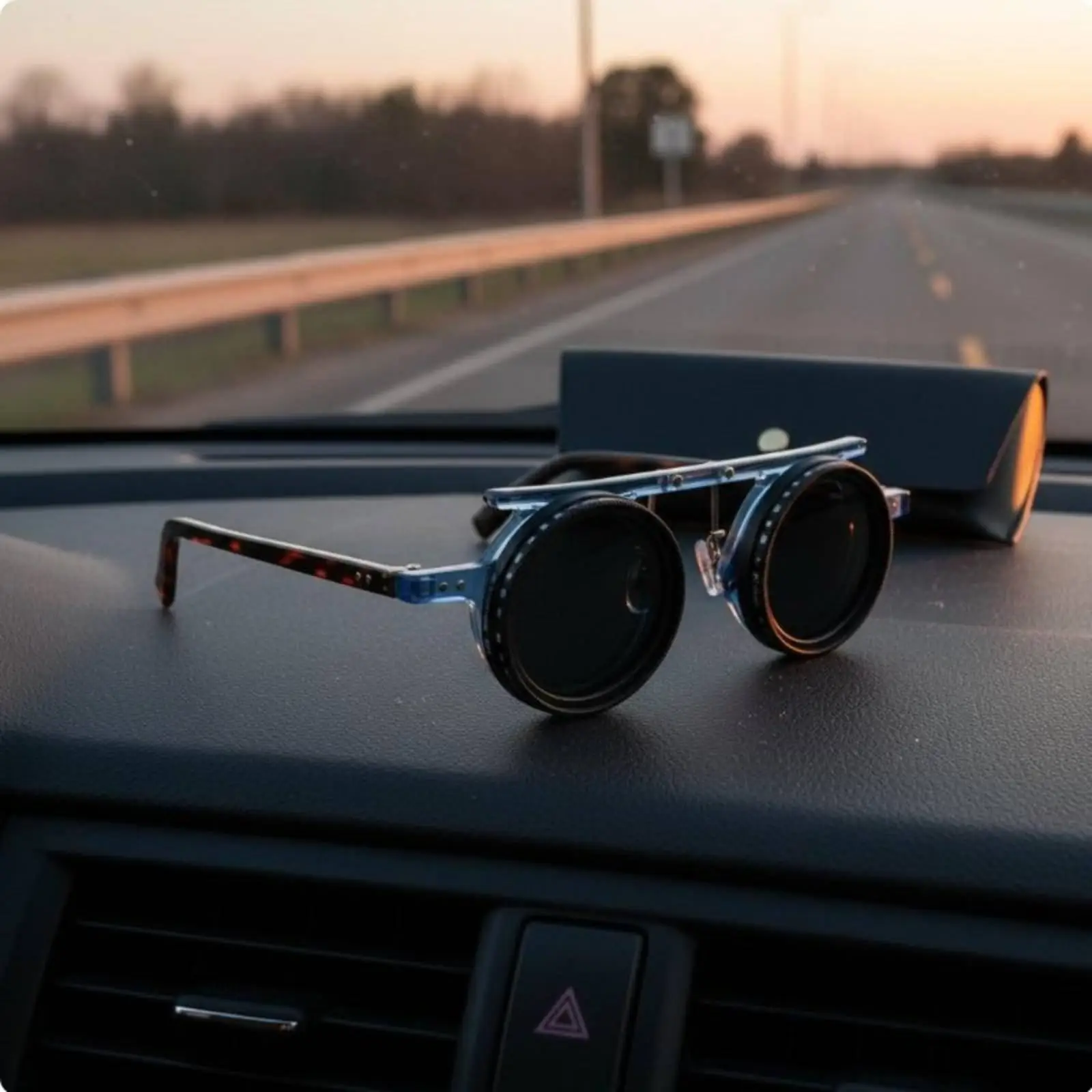 Blue Light Blocking Polarized Sunglasses Adjustable ND Lens Retro Baroque Frame Luxury Sunglasses for Men Outdoor Activities