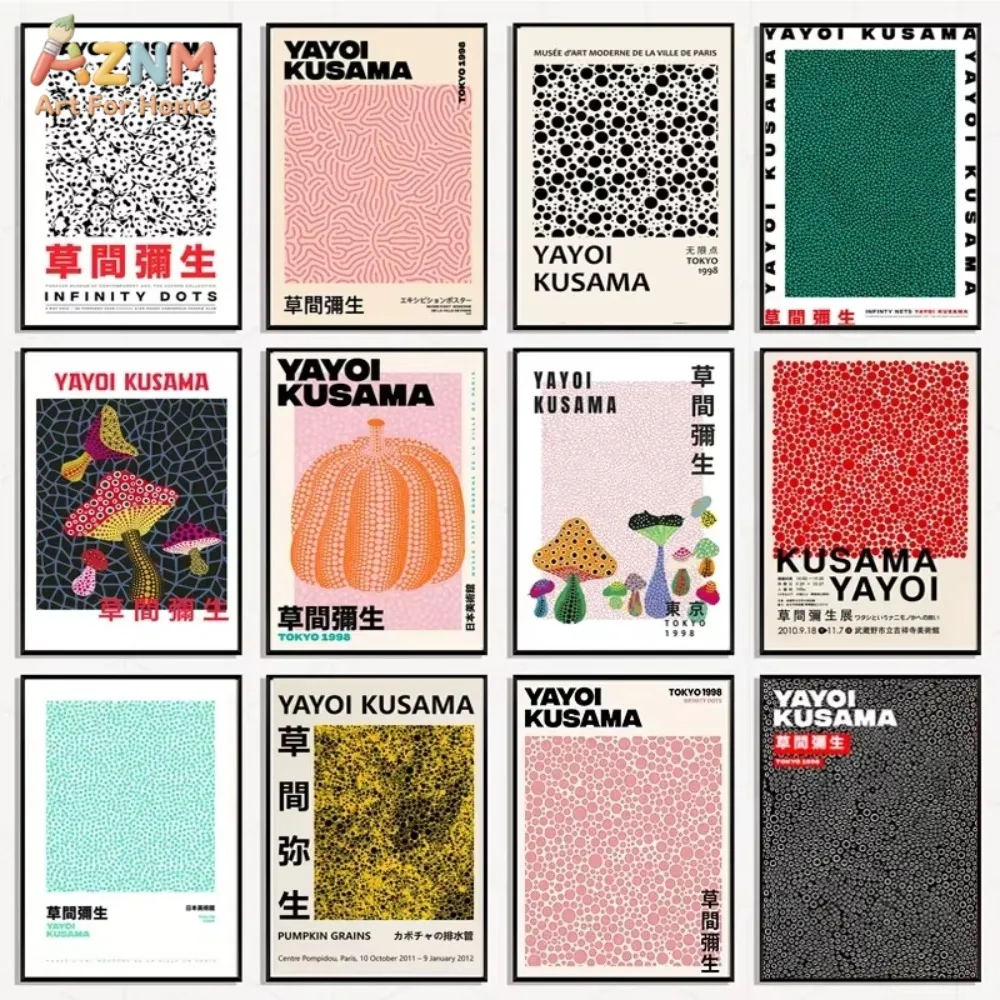 

1pc Japanese Yayoi Kusama Pumpkin Abstract Posters And Prints Wall Art Canvas Painting Gallery Pictures For Living Room Decor