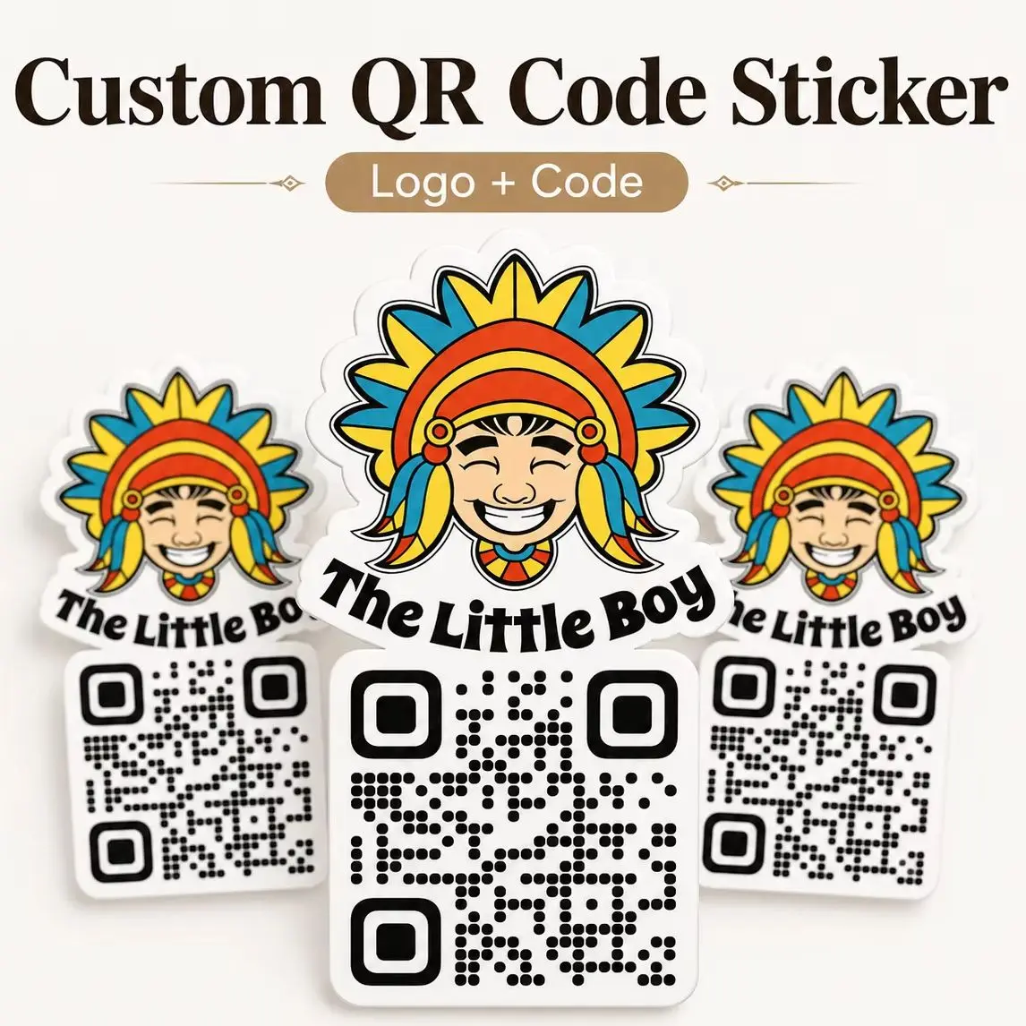 Custom logo stickers, QR code/name/email address, suitable for social media, weddings, birthdays, and business promotions