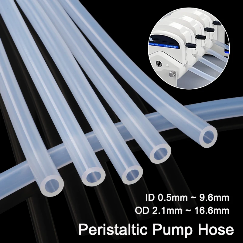 Transparent Peristaltic Pump Tube ID 0.8 1 1.6 2 2.4 3.2 4.8 6.4 7.9 9.6mm Soft Silicone Hose Flexible Food Grade Nontoxic