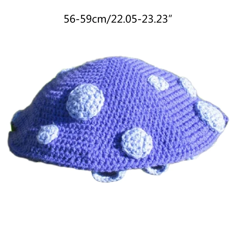 Cappello stile fungo per adulto Cappello lavorato a maglia autunnale Puntelli per fotografia per feste invernali Berretto a in