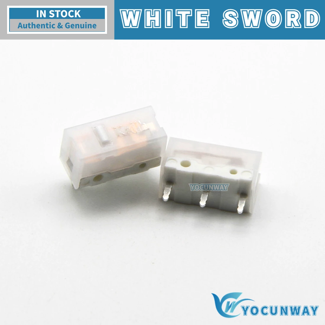 New Original Kailh White Sword Micro Switch 100 Million Lifespan Click Gaming Mouse Switches 3 Pin White Dot