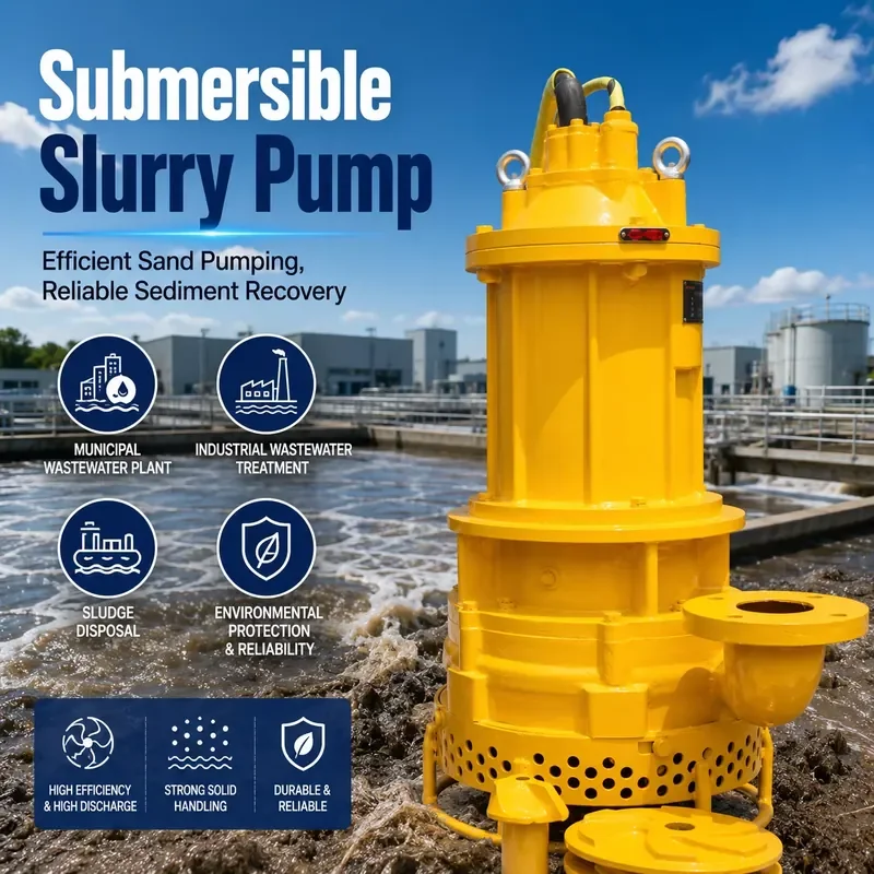 1000l Per Hour Slurry Submersible Pump Unit Open Impeller Wear Resistant Dredging Mud Pump Electric Submersible Pump