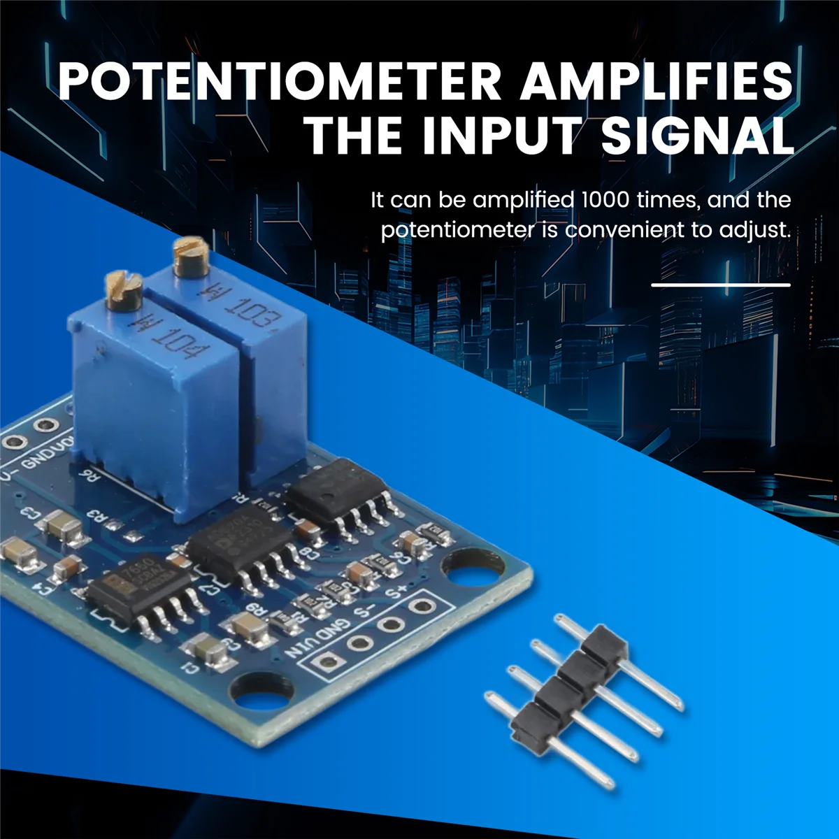 ABNP AD620 amplificateur de tension micro-volt MV amplificateur de Signal 3-12V DC carte de Modu d'instrumentation