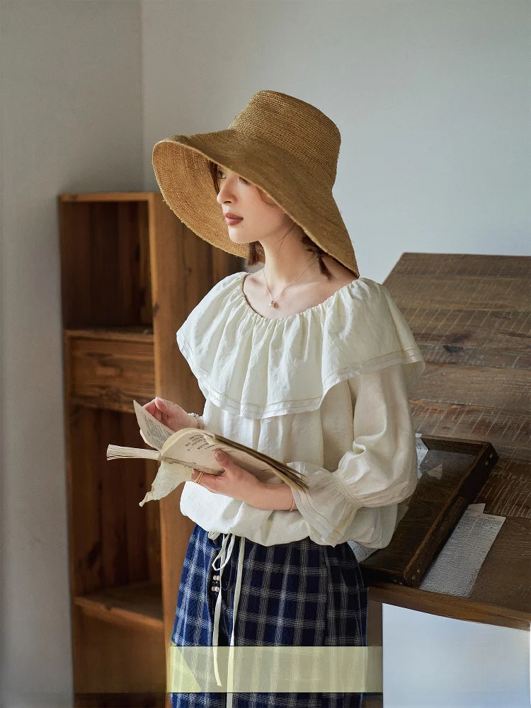 

Рубашка Cloud Free Workop Lazy Lotus Le Collar Candy Sve Cr с французским рукавом, свободного кроя, с длинным рукавом, однотонная, на пуговицах