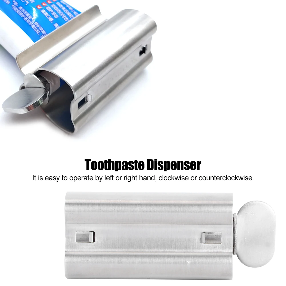 Dispensador giratorio de rodillo de acero inoxidable para ungüentos, cosméticos, accesorios de baño, rodillo de tubo exprimidor de pasta de dientes