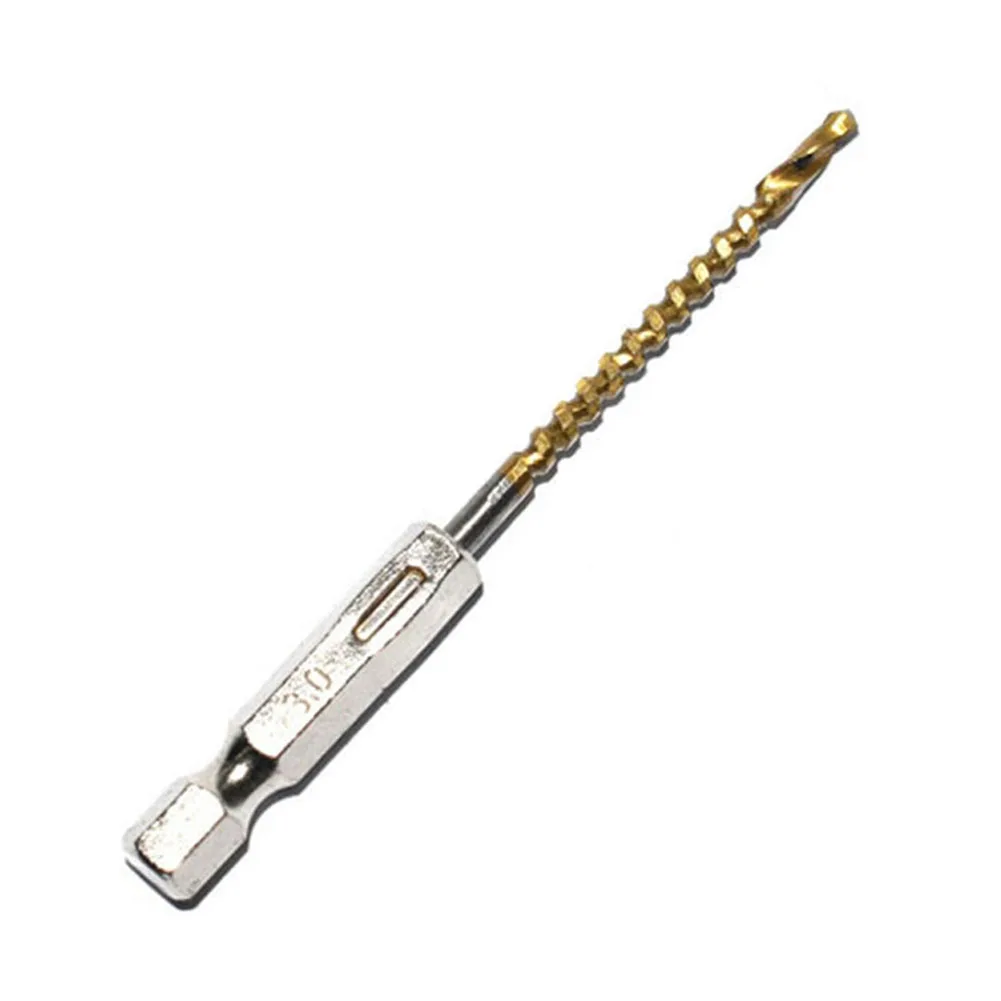 Hex Shank Drill Bit Punch Tools High Hardness Metal Titanium Auger Titanium Plating 1pc Drill Bits High Quality New