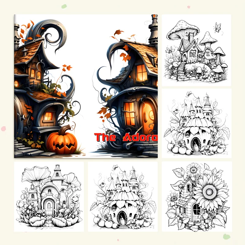 New Cute Castle Kids Coloring Book, Thickened Graffiti & Coloring Drawing Notebook