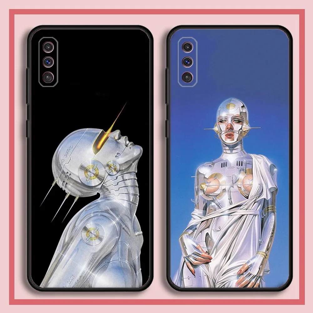 Art Hajime S-Sorayamas Phone Case For Samsung S23,23,22,30,21,10,9,Note20 Ultra,Lite,Ultra,5G,Plus,FE,Black Soft Case