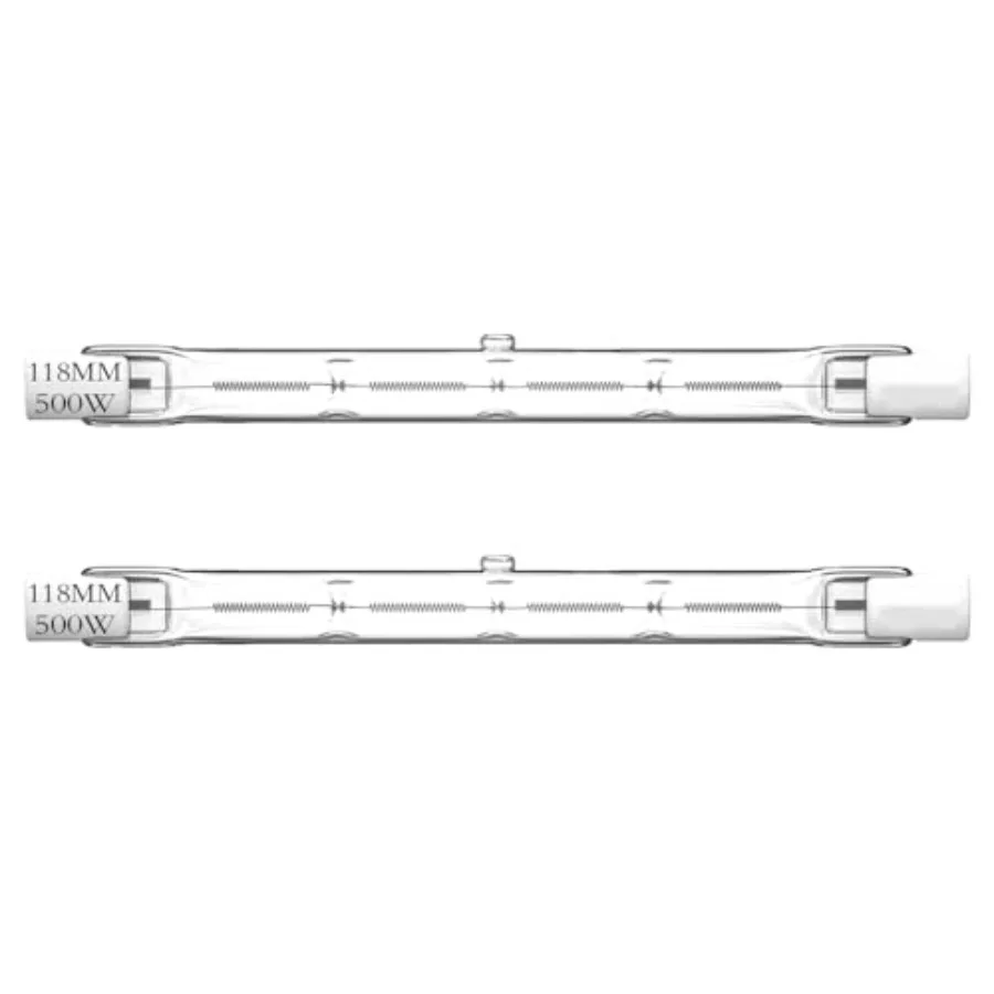 R7S Bulbs 500W, 2 Pack 118MM Halogen Light Bulbs, T3 JType Halogen Bulbs, Halogen Bulb Replacement for Work Security Landscape